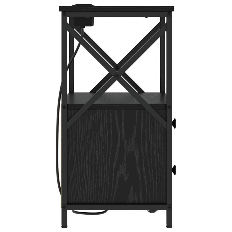 Szafka Nocna z szufladą 2 pcs Czarny Dąb 40 x 31 x 60 cm