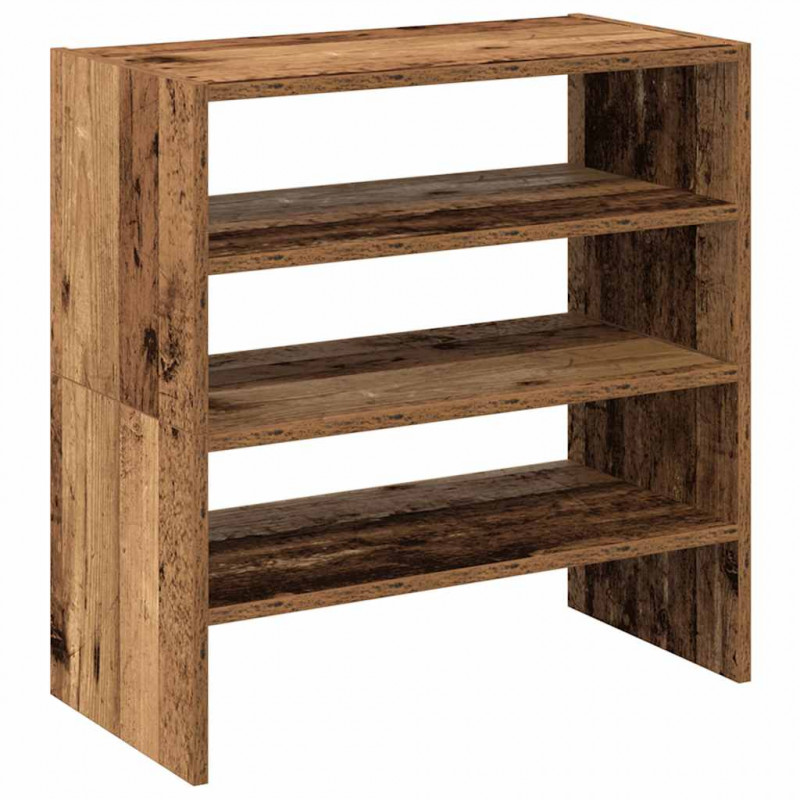 Stojaki na buty 2 szt., sztaplowany, stare drewno, 60x30x30,5cm