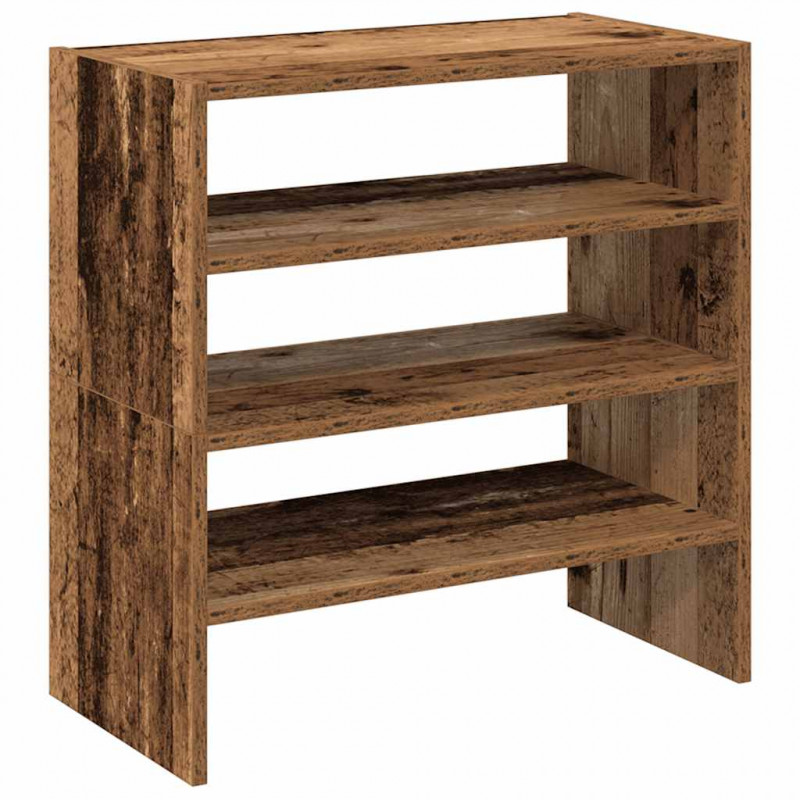 Stojaki na buty 2 szt., sztaplowany, stare drewno, 60x30x30,5cm