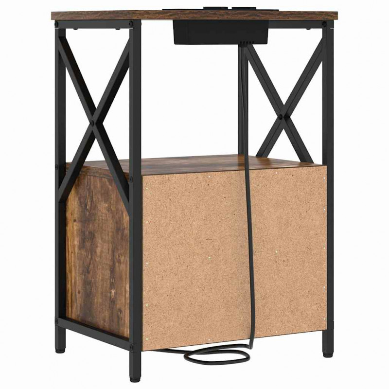 Szafka Nocna z szufladą 2 pcs Dąb wędzony 40 x 31 x 60 cm