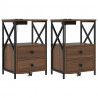 Szafka Nocna z szufladą 2 pcs Brązowy dąb 40 x 31 x 60 cm