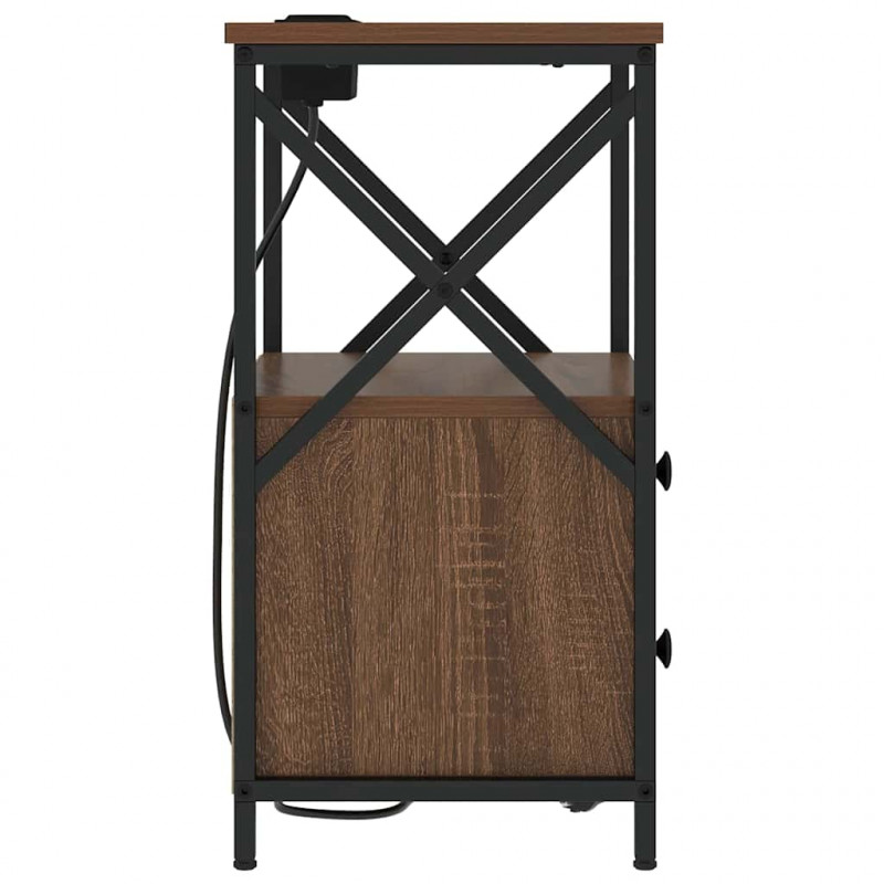 Szafka Nocna z szufladą 2 pcs Brązowy dąb 40 x 31 x 60 cm