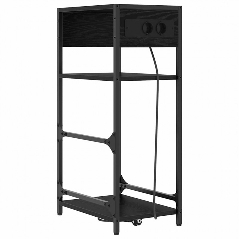 Szafka Nocna Czarny Dąb 40 x 27 x 76 cm Materiał drewnopochodny