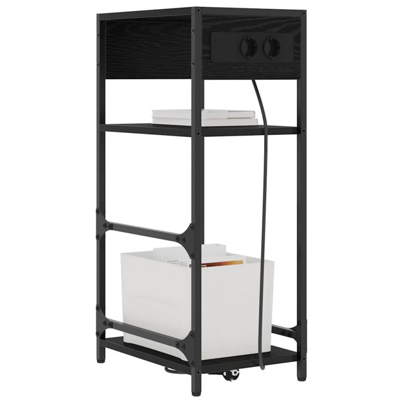 Szafka Nocna Czarny Dąb 40 x 27 x 76 cm Materiał drewnopochodny