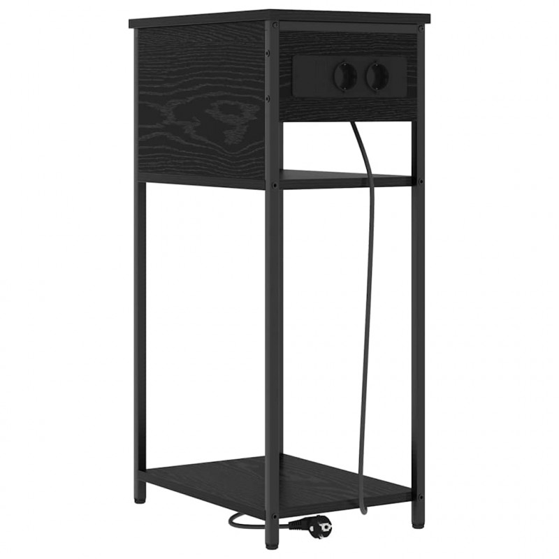 Szafka Nocna Czarny Dąb 41 x 28 x 76 cm Materiał drewnopochodny