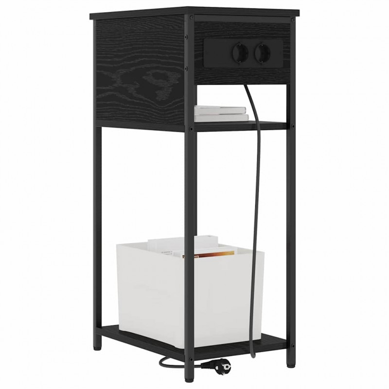 Szafka Nocna Czarny Dąb 41 x 28 x 76 cm Materiał drewnopochodny