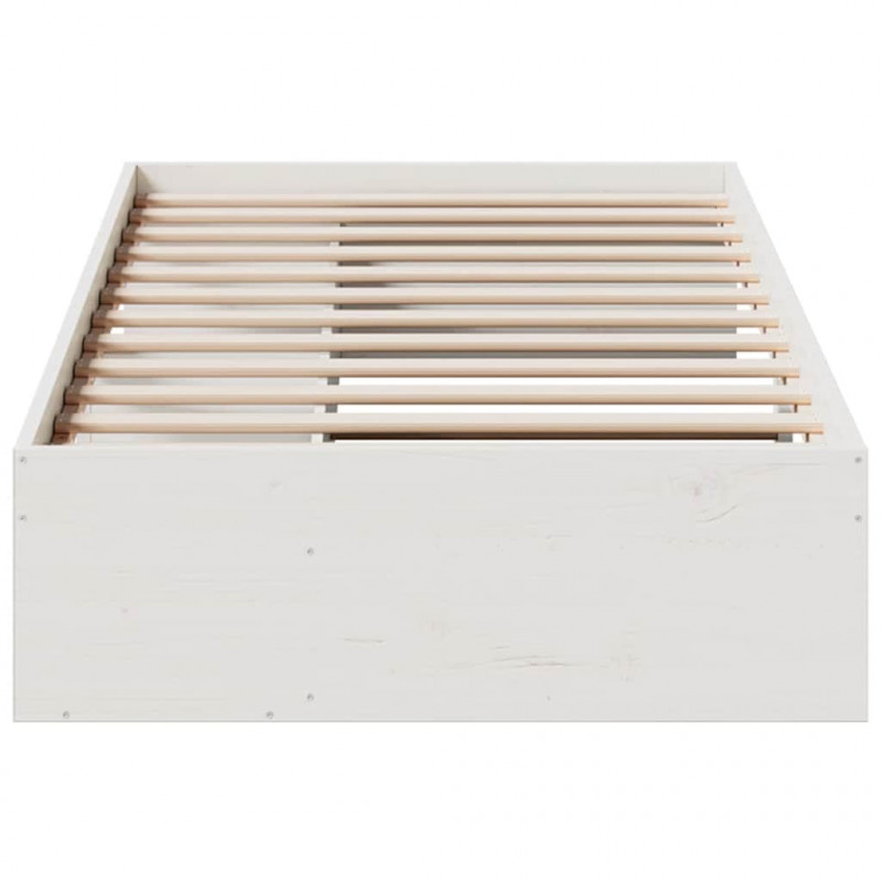 Łóżko dzienne bez materaca białe 75x190 cm lite drewno sosnowe