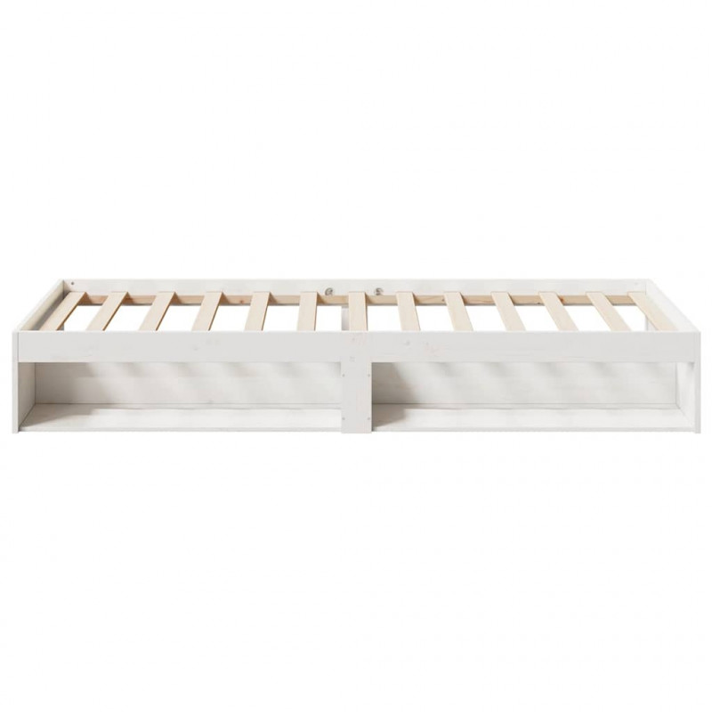 Łóżko dzienne bez materaca białe 75x190 cm lite drewno sosnowe