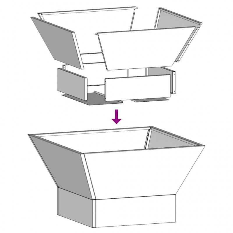 Kominek Czarny 60 x 60 x 35 cm Stal