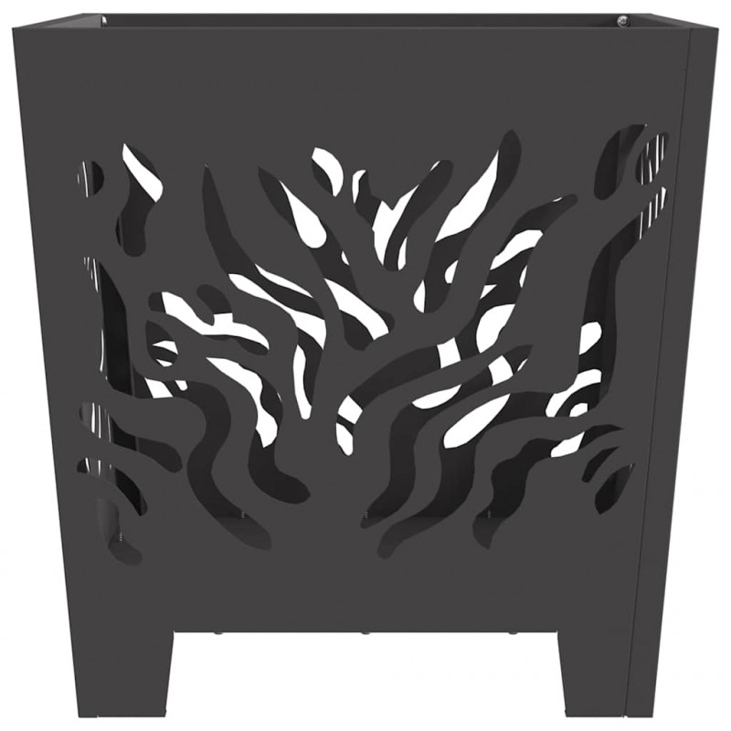 Kominek Czarny 40 x 40 x 40 cm Stal