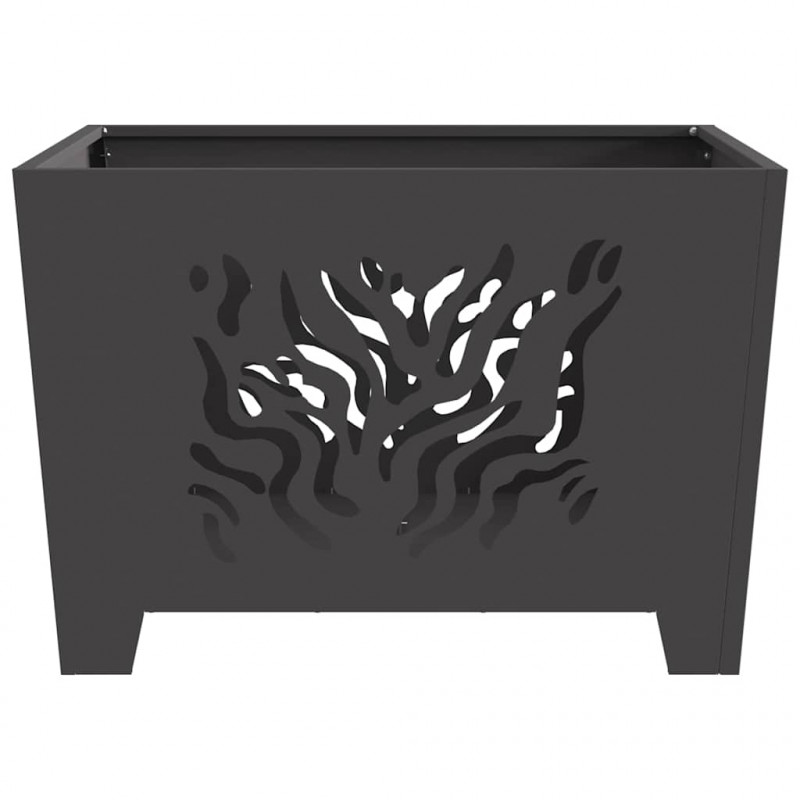 Kominek Czarny 60 x 60 x 40 cm Stal