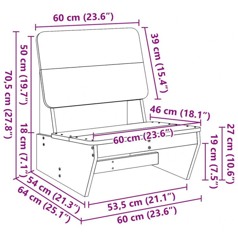 Krzesło ogrodowe 60x64x70,5 cm lite drewno sosnowe