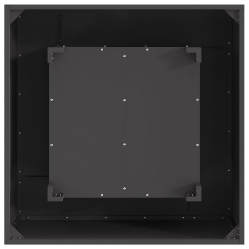 Kominek Czarny 80 x 80 x 40 cm Stal