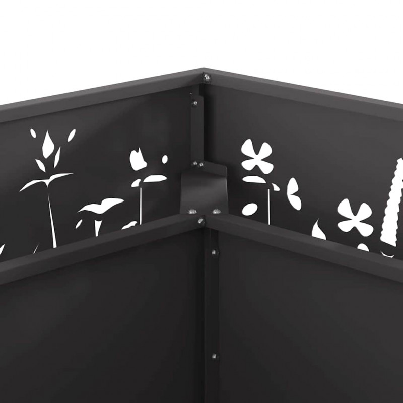 Kominek Czarny 80 x 80 x 30 cm Stal