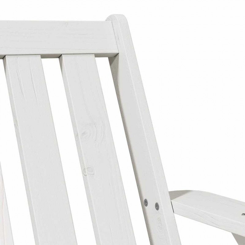 Krzesło ogrodowe Adirondack białe lite drewno sosnowe