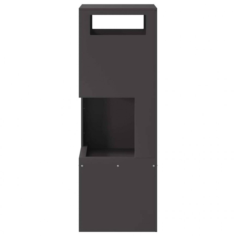 Kominek Czarny 35 x 35 x 100 cm Stal