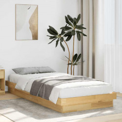 Rama łóżka bez materaca 80x200 cm lite drewno dębowe