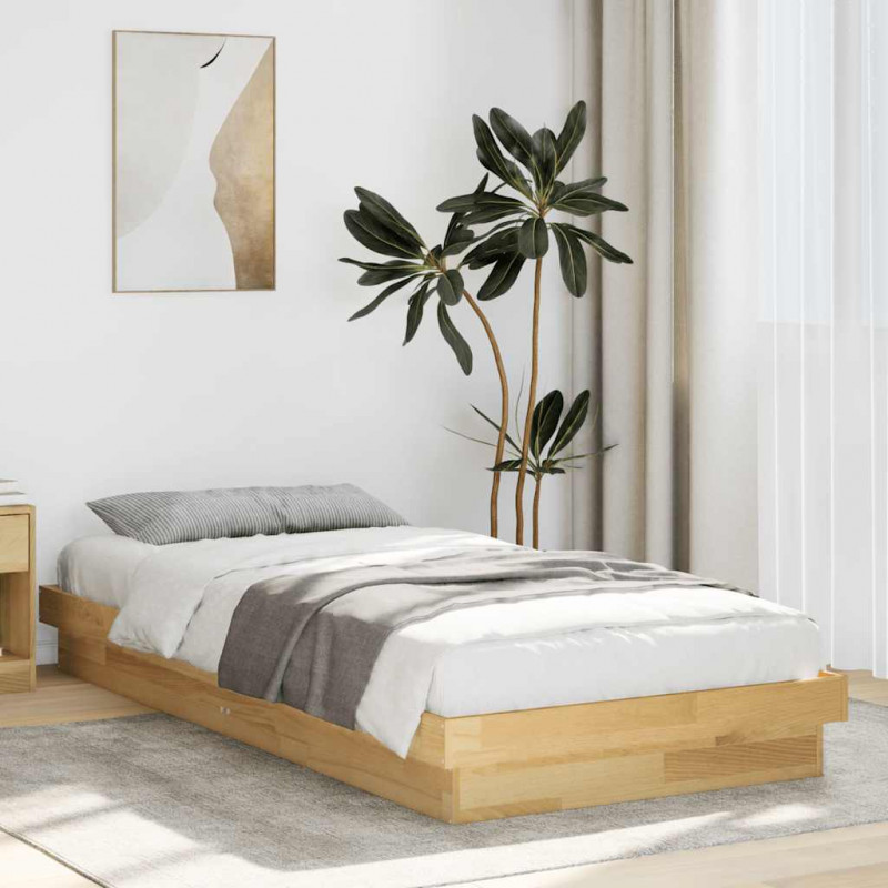 Rama łóżka bez materaca 80x200 cm lite drewno dębowe