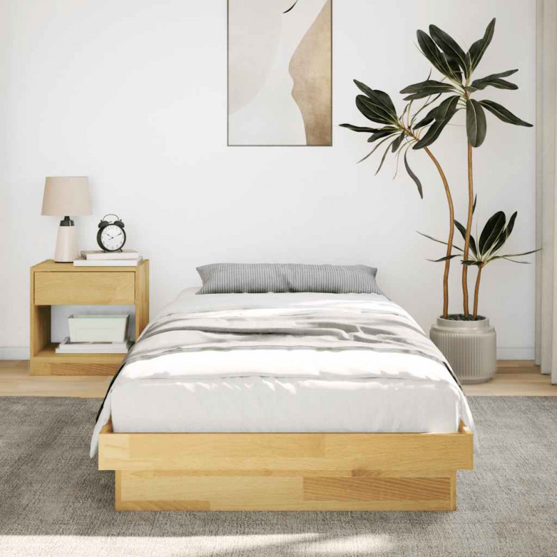 Rama łóżka bez materaca 80x200 cm lite drewno dębowe