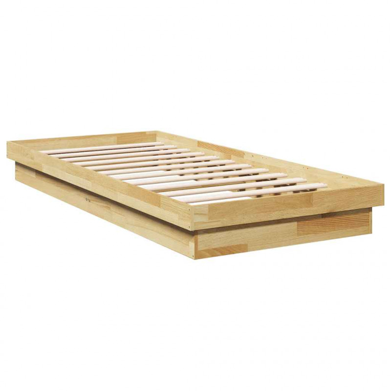 Rama łóżka bez materaca 80x200 cm lite drewno dębowe