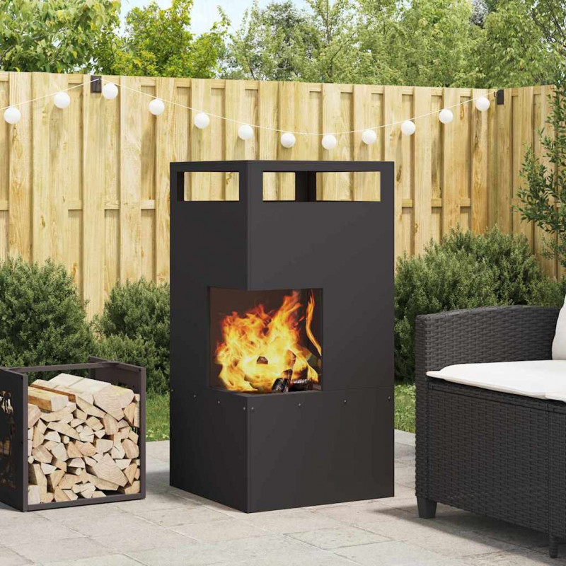 Kominek Czarny 50 x 50 x 100 cm Stal