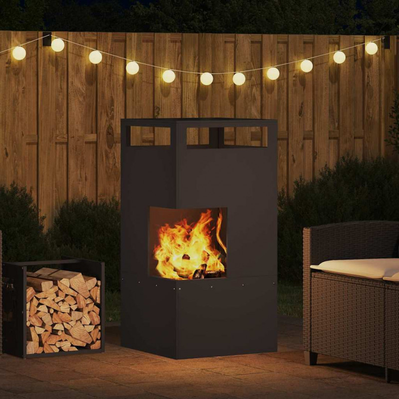 Kominek Czarny 50 x 50 x 100 cm Stal