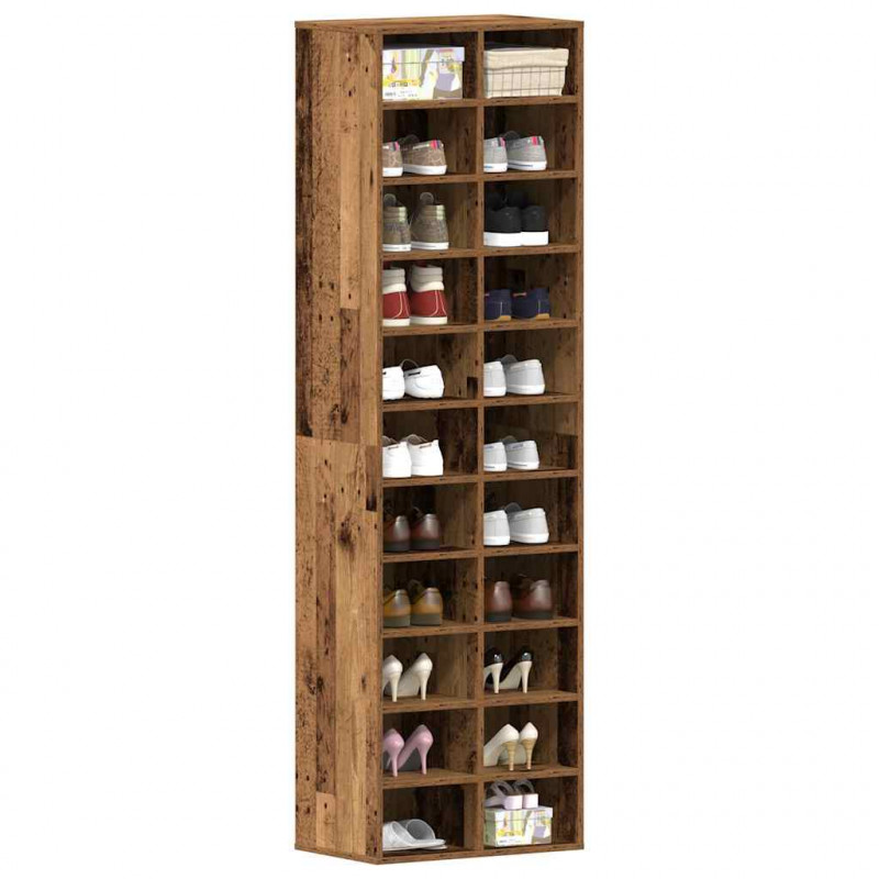 Szafka na buty Stare drewno 54x34x183 cm Drewno klejone