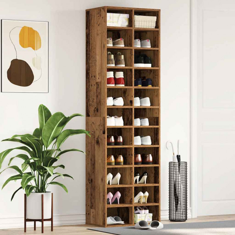 Szafka na buty Stare drewno 54x34x183 cm Drewno klejone