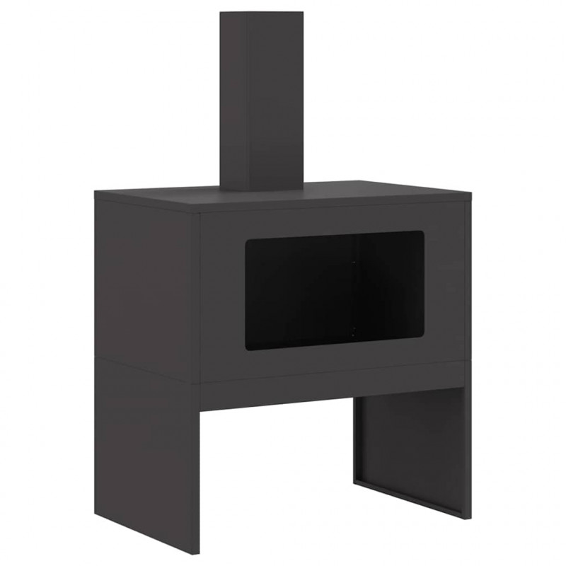 Kominek Czarny 60 x 40 x 96 cm Stal