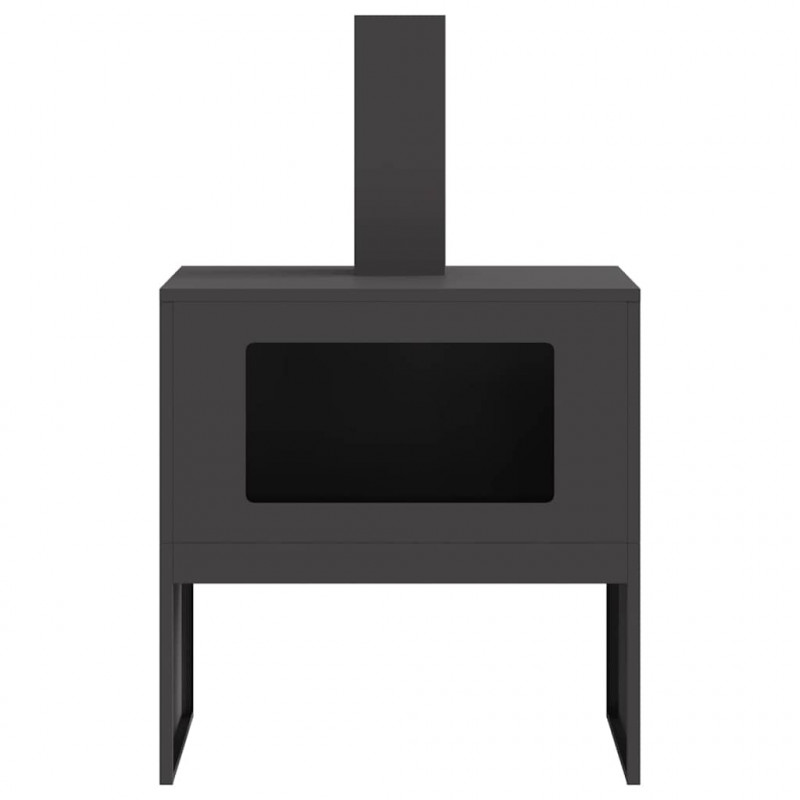Kominek Czarny 60 x 40 x 96 cm Stal