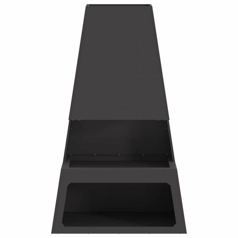 Kominek Czarny 60 x 35 x 100 cm Stal