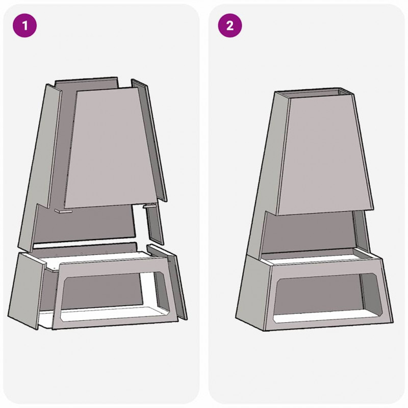 Kominek Czarny 60 x 35 x 100 cm Stal
