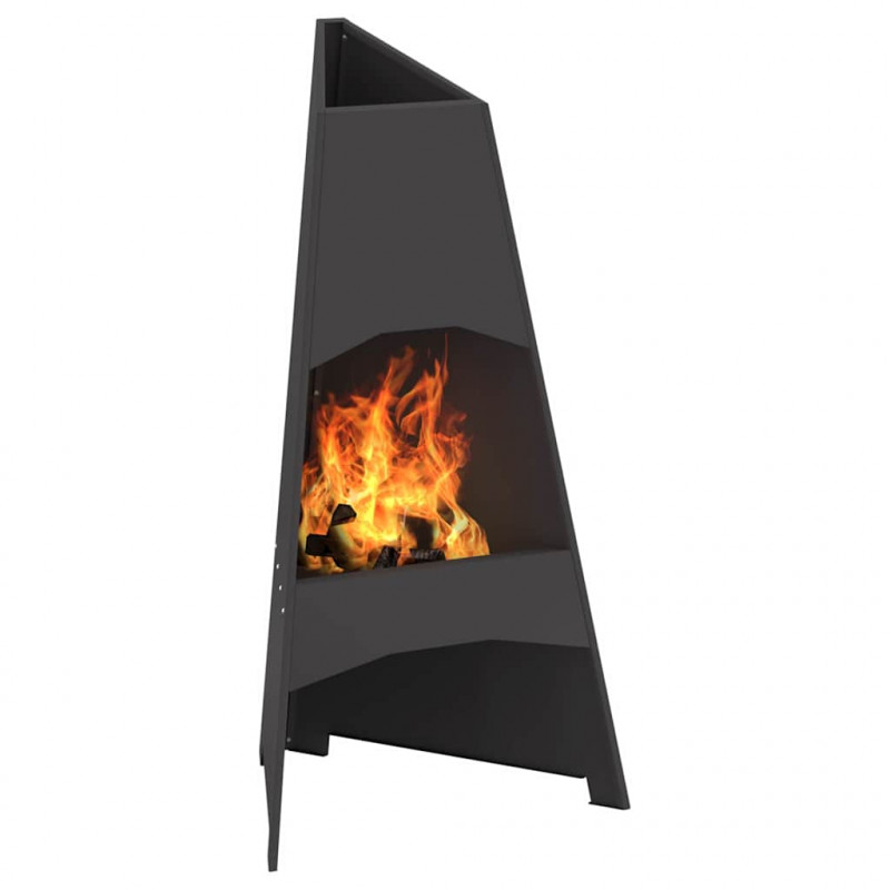 Kominek Czarny 50 x 50 x 95 cm Stal