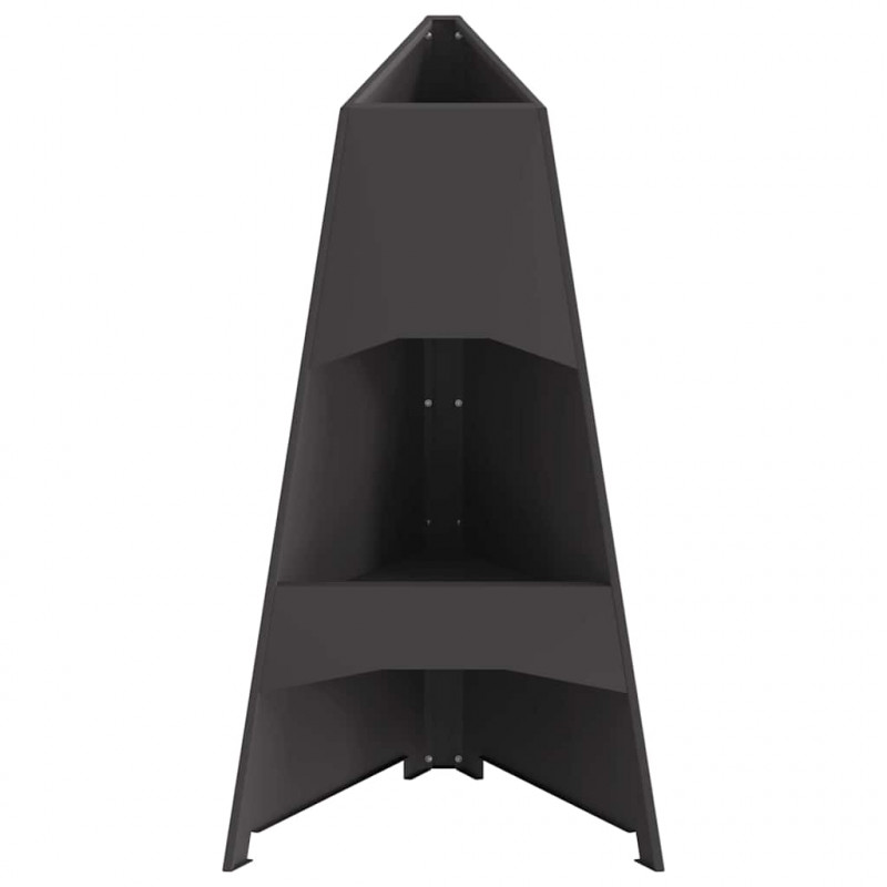 Kominek Czarny 50 x 50 x 95 cm Stal