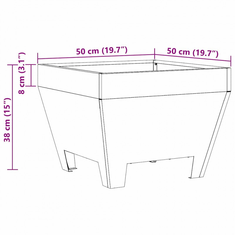 Kominek Czarny 50 x 50 x 38 cm Stal