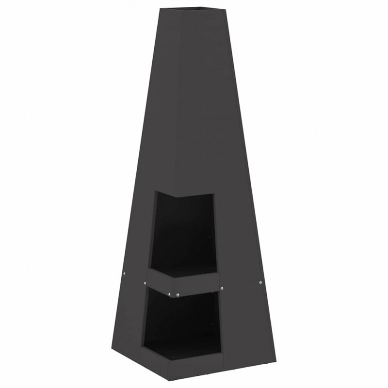 Kominek Czarny 35 x 35 x 100 cm Stal