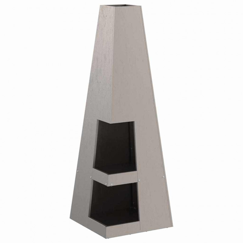 Kominek Brązowy 35 x 35 x 100 cm Stal pogodowa