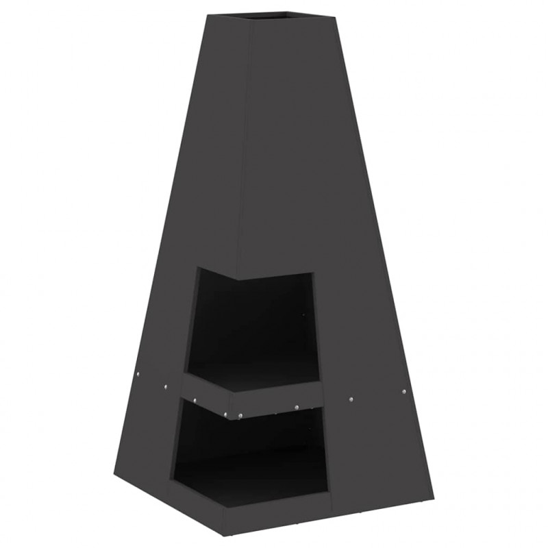 Kominek Czarny 50 x 50 x 100 cm Stal