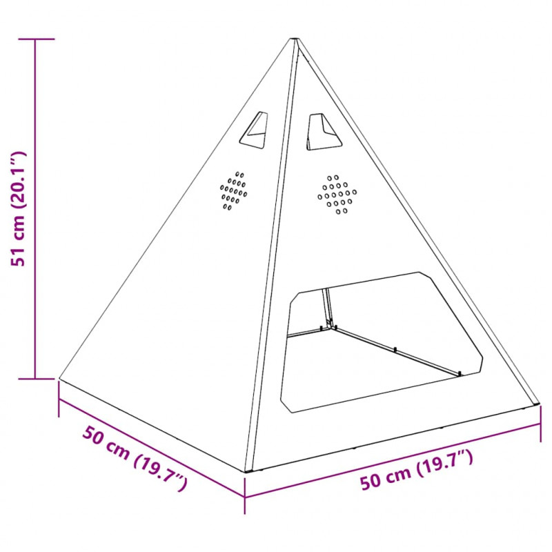 Kominek Czarny 50 x 50 x 51 cm Stal