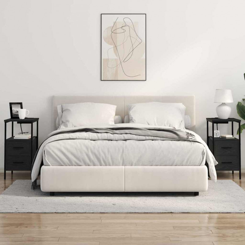 Szafka Nocna Czarny Dąb 30 x 48 x 61 cm Materiał drewnopochodny