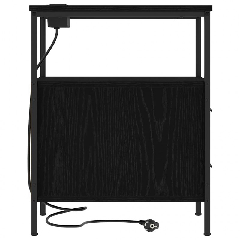 Szafka Nocna z szufladą 2 pcs Czarny Dąb 30 x 48 x 61 cm