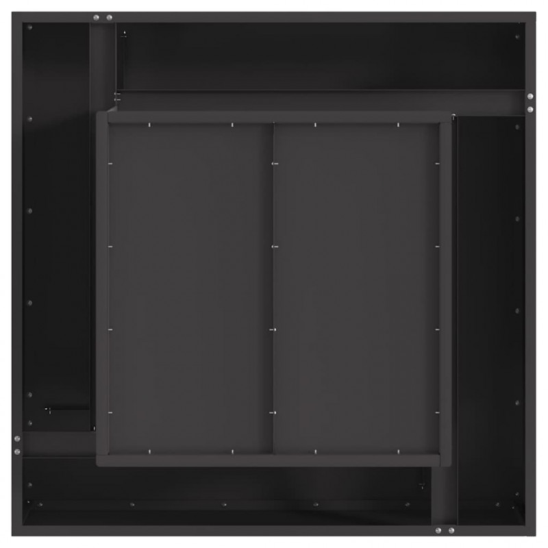 Kominek Czarny 80 x 80 x 40 cm Stal