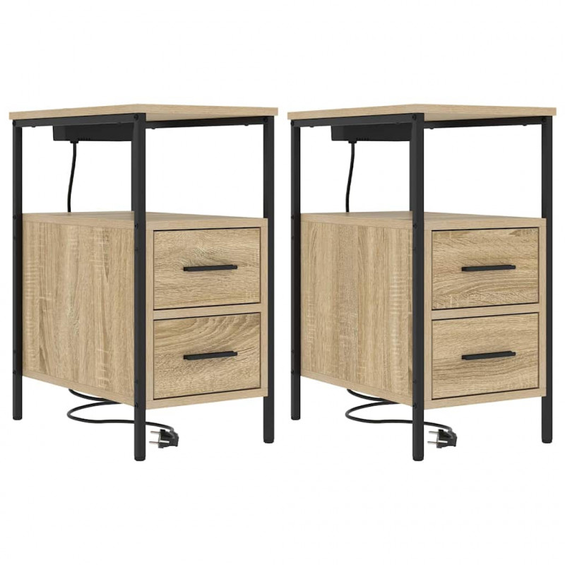 Szafka Nocna z szufladą 2 pcs Dąb Sonoma 30 x 48 x 61 cm