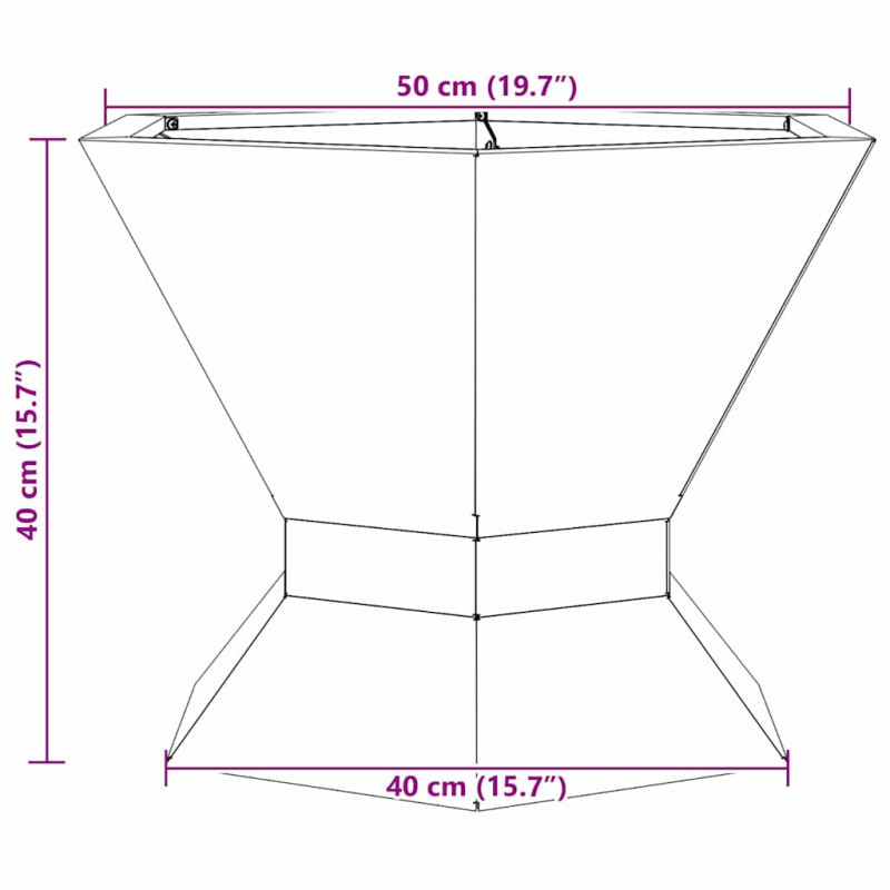 Kominek Czarny 50 x 50 x 40 cm Stal