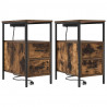 Szafka Nocna z szufladą 2 pcs Dąb wędzony 30 x 48 x 61 cm