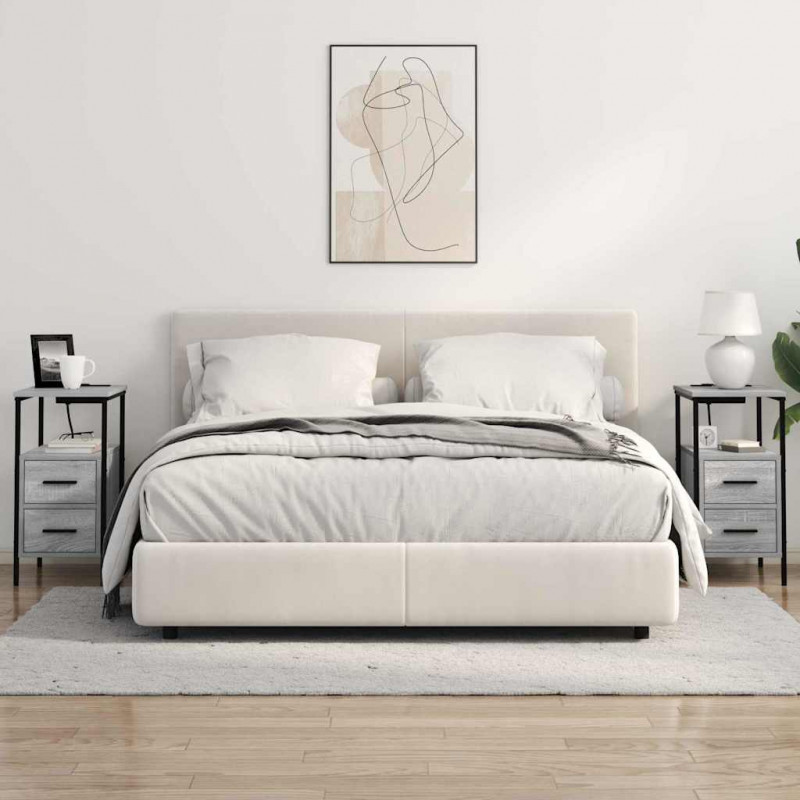Szafka Nocna z szufladą 2 pcs Szary Sonoma 30 x 48 x 61 cm
