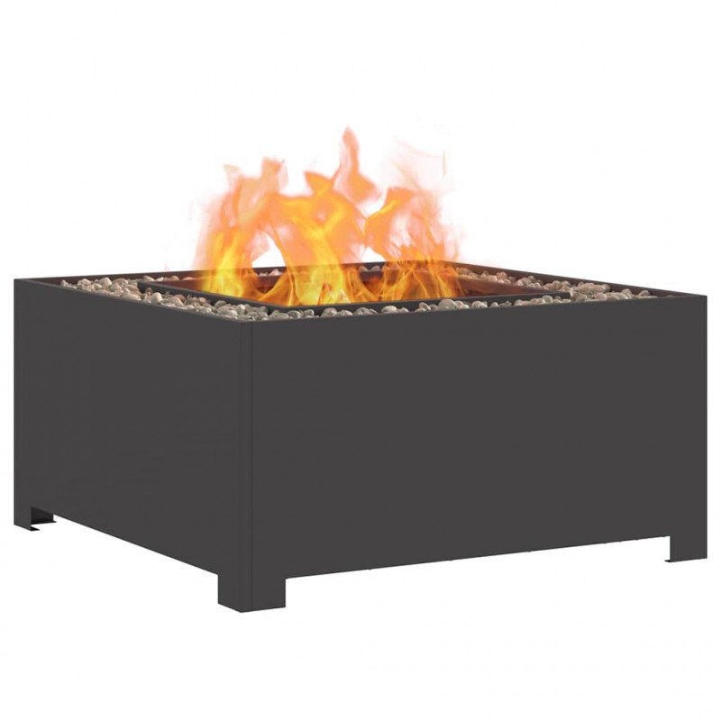 Kominek Czarny 80 x 80 x 40 cm Stal