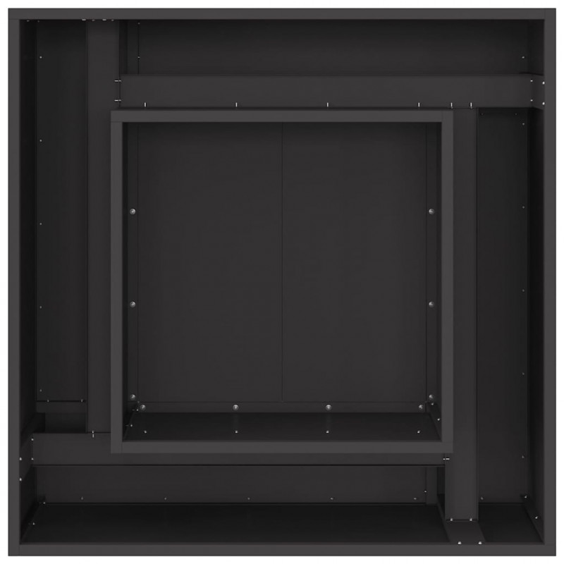 Kominek Czarny 80 x 80 x 40 cm Stal