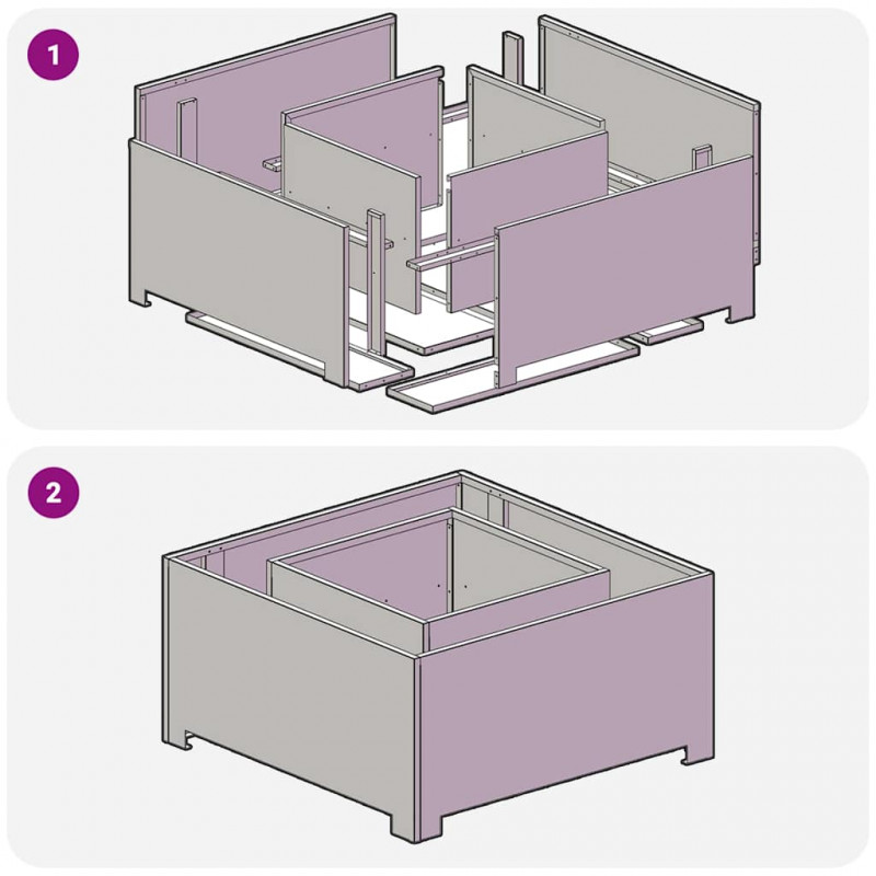 Kominek Czarny 80 x 80 x 40 cm Stal