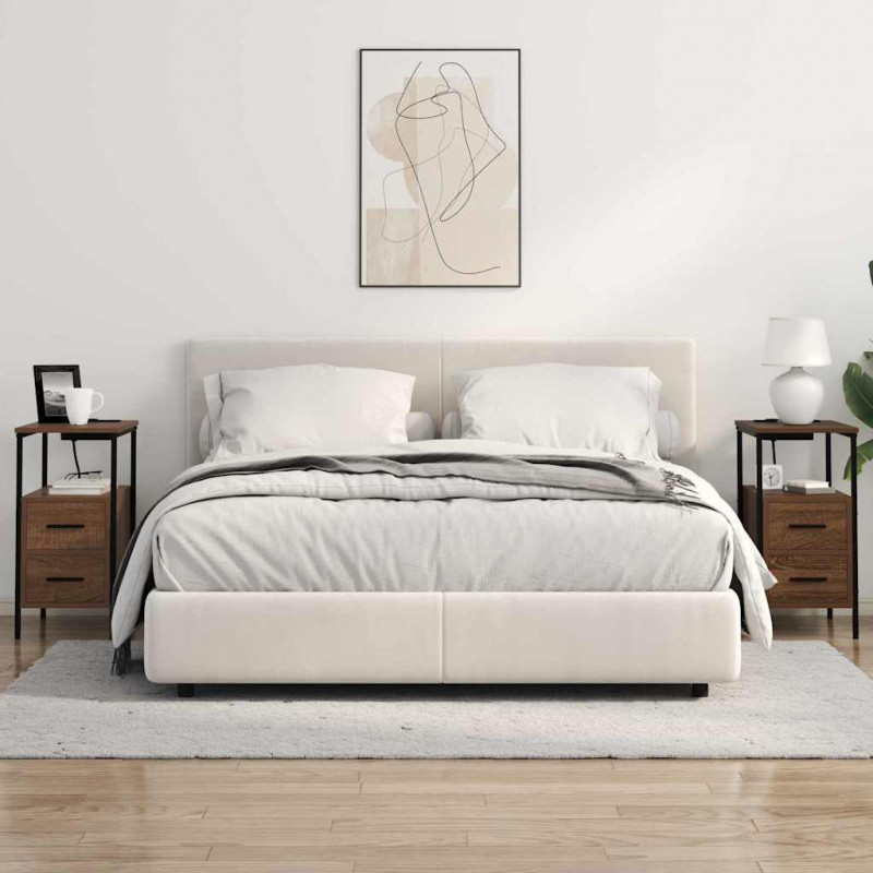 Szafka Nocna z szufladą 2 pcs Brązowy dąb 30 x 48 x 61 cm
